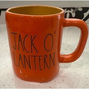 Rae Dunn JACK O' LANTERN Halloween Mug Orange Mug